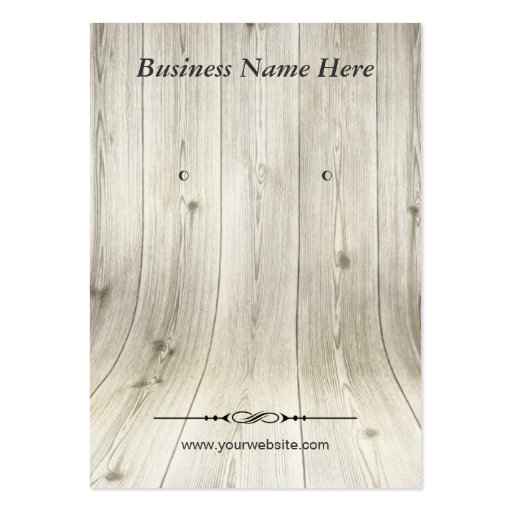 Elegant Wood Grain Look - Earring Display Cards Business Card Templates (front side)