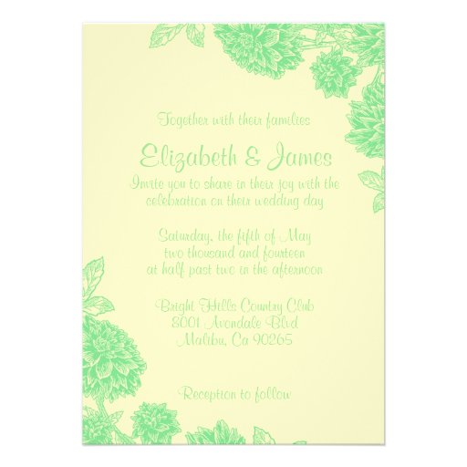 Elegant Yellow And Green Wedding Invitations