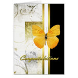 Elegant Yellow Butterfly Graduation Card