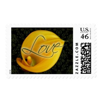Elegant Yellow Calla Lily Love Medium Postage stamp