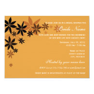Elegant yellow decorative floral  bridal shower personalized invitation