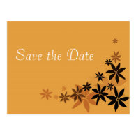 Elegant yellow decorative floral  save the date post card