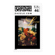Elegant Yellow Floral Candlelight Love Postage