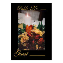 Elegant Yellow Floral Candlelight Table Place Card Business Card