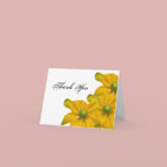 Elegant Yellow Floral Thank You Card cards