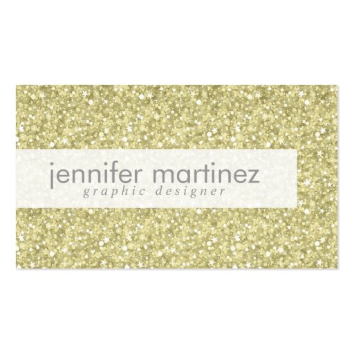 Elegant Yellow Gold Tones Glitter & Sparkles 2 Business Cards (front side)