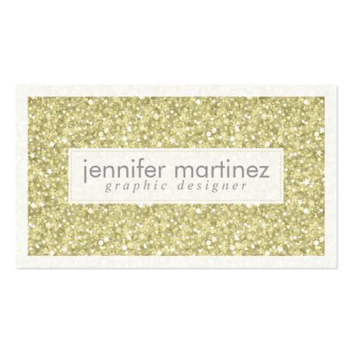 Elegant Yellow Gold Tones Glitter & Sparkles 3 Business Card (front side)