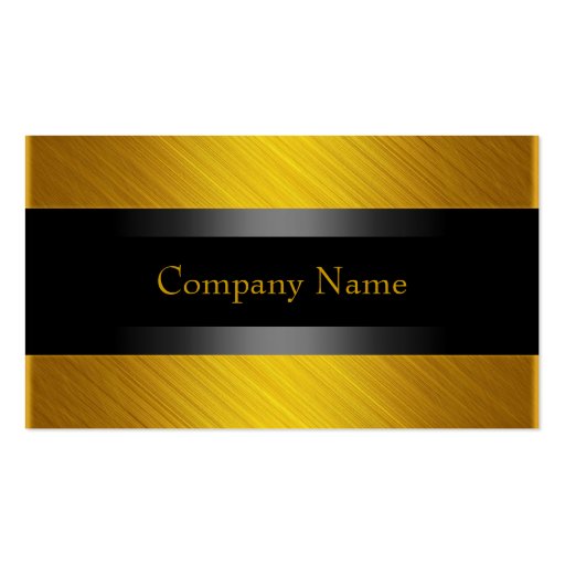 Elegant Yellow Gold with Black Business Card Template (front side)