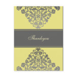 Elegant "yellow gray" Thank You Cards Post Cards
