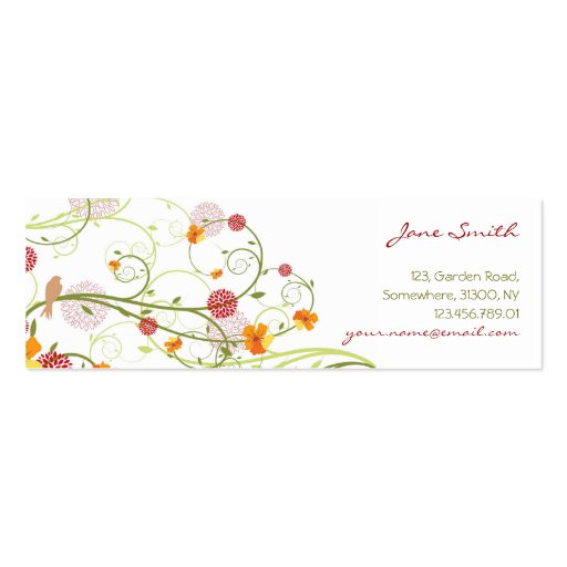 Elegant Yellow Hibiscus Nature Floral Swirls Birds Business Cards (front side)