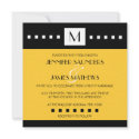 Elegant Yellow Monogram Initial Wedding Invitation invitation