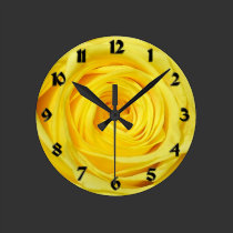 Elegant Yellow Rose Collection wall clocks