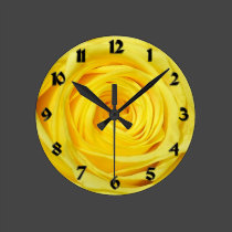 Elegant Yellow Rose Collection wall clocks