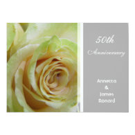 Elegant yellow rose flower wedding anniversary announcement