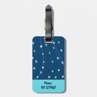Elegant Young Blue Floral Luggage Tag