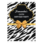 elegant zebra birthday party invitations