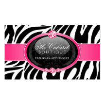 Elegant Zebra Fashion Jewelry Business Cards