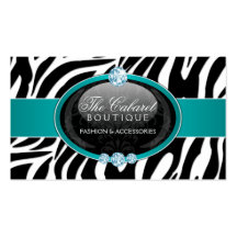 Elegant Zebra Fashion Jewelry Business Cards