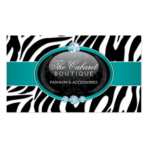 Elegant Zebra Fashion Jewelry Business Cards