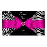 Elegant Zebra Leopard Black Hot pink Business Card