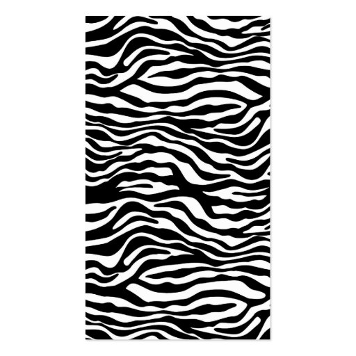 Elegant Zebra Monogram Business Cards (back side)
