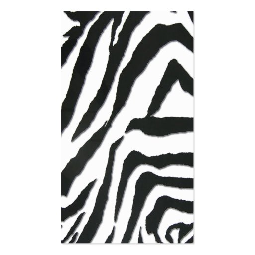 Elegant Zebra Pattern Business Card (back side)