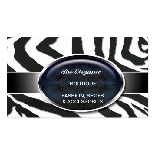 Elegant Zebra Pattern Business Card Template (front side)