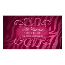 Elegant Zebra Print and Jewel Swirl Business Cards