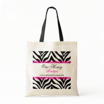 Elegant Zebra Print and Pink Lace Personalized Bag