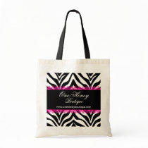 Elegant Zebra Print and Pink Lace Personalized Bag