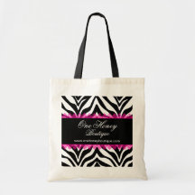 Elegant Zebra Print and Pink Lace Personalized Bag