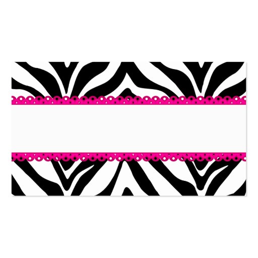 Elegant Zebra Print Custom Place Cards Business Card Templates (back side)