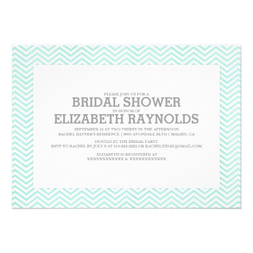 Elegant Zigzag Bridal Shower Invitations