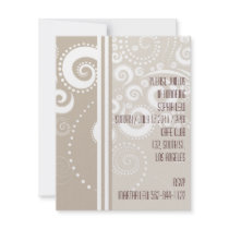 Elegante Beje Polka Dots Invitation