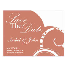Elegante corner swirl Save The Date Postcard