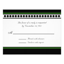 Elegantly Dotted Green Accent Reply / RSVP Cards Invitations