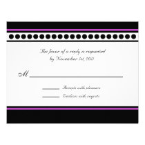 Elegantly Dotted Purple Accent Reply / RSVP Cards Invitations