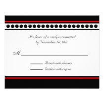 Elegantly Dotted Red Accent Reply / RSVP Cards Custom Invitations