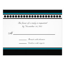 Elegantly Dotted Teal Accent Reply / RSVP Cards Custom Invitation