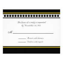 Elegantly Dotted Yellow Accent Reply / RSVP Cards Personalized Invite