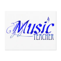 ElegantMusicTeacherBlue postcards