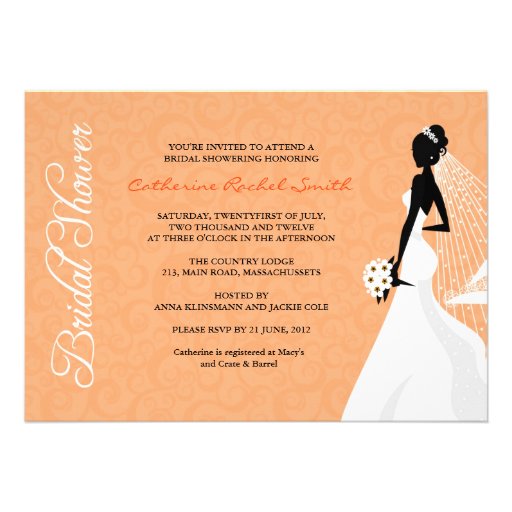 Elegent Silhouette Bridal Shower Invitation
