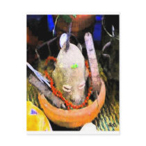 ELEGGUA BY THE DOOR postcards by AFROFUSION ELEGGUA BY THE DOOR postcards