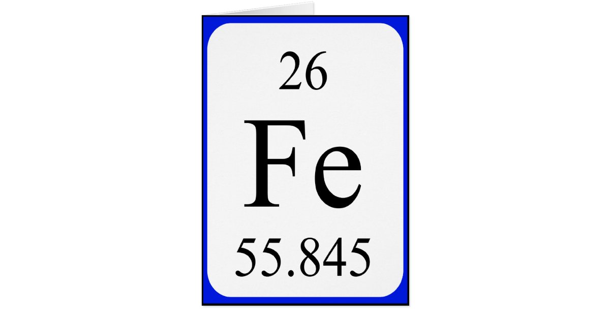 Element 26 card Iron white Zazzle