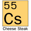 Element 55: Cheese Steak t-shirts
