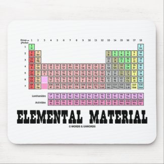 Elemental Material (Periodic Table Of Elements) Mousepad