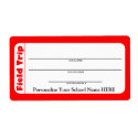 Elementary / Pre-School Child Field Trip Labels label
