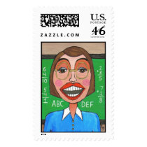 Elementary School Teacher - postage stamp by folkartblonde Elementary School Teacher - postage stamp