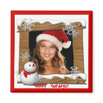Elena Santa wishing Happy Holidays Magnet by elenaind Elena Santa wishing Happy Holidays Magnet