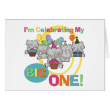 Elephant 1st Birthday T shirts and Gifts Card